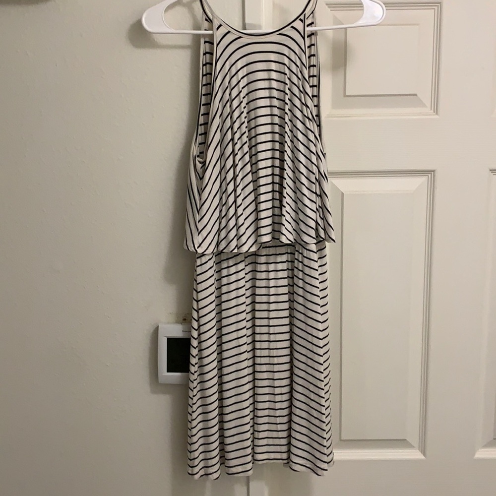 S b&w spaghetti strap halter dress!